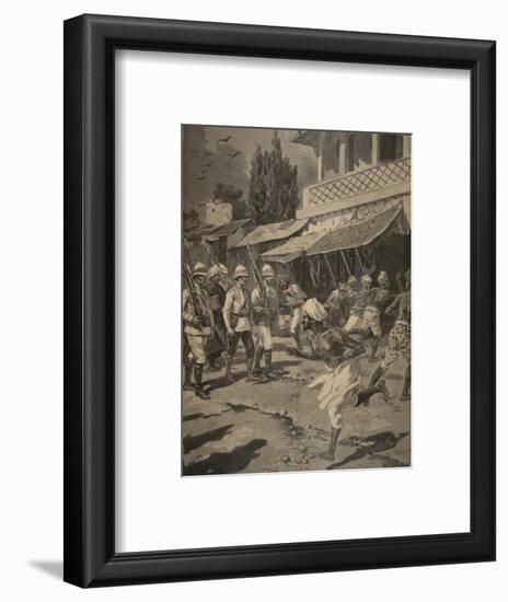 Rebellion in Bombay, Illustration from 'Le Petit Journal: Supplement Illustre', 1898 (Litho)-French-Framed Premium Giclee Print