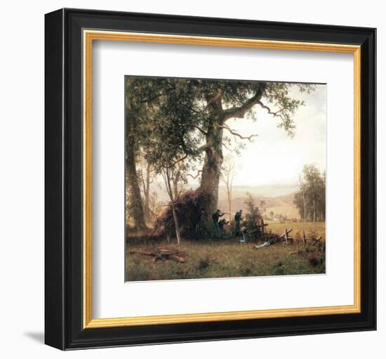 Rebellion, Picketline in Virginia-Albert Bierstadt-Framed Premium Giclee Print