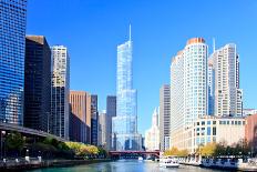 Chicago Skyline along the River-rebelml-Framed Photographic Print