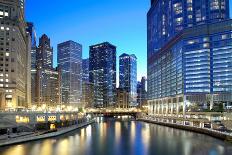 Chicago Skyline under the Moonlight-rebelml-Photographic Print