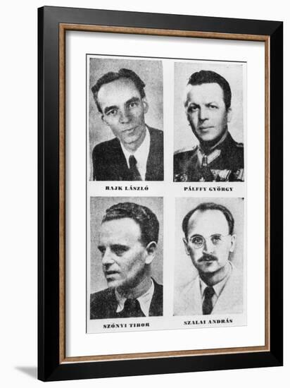 Reburial of the Victims of the Rajk Trial, Illustration from 'Budapest Soir', 6th October 1956-null-Framed Giclee Print