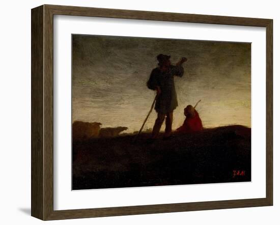 Recalling the Flock, C.1870-Jean-François Millet-Framed Giclee Print