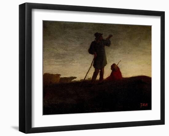 Recalling the Flock, C.1870-Jean-François Millet-Framed Giclee Print