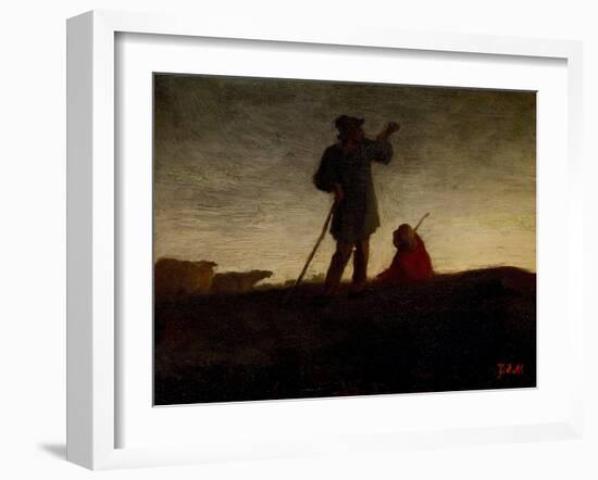 Recalling the Flock, C.1870-Jean-François Millet-Framed Giclee Print