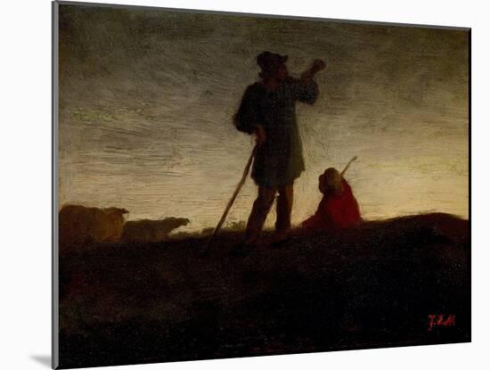 Recalling the Flock, C.1870-Jean-François Millet-Mounted Giclee Print