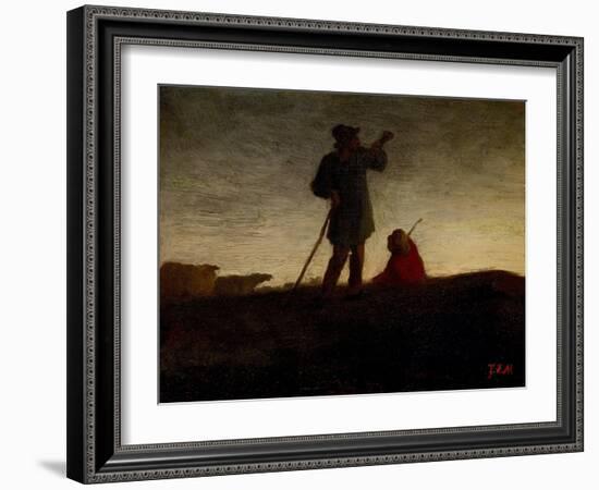 Recalling the Flock, C.1870-Jean-François Millet-Framed Giclee Print