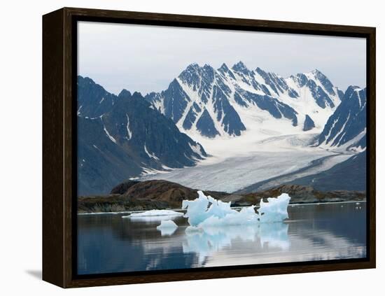 Receding Glacier, Liefderfjorden Fiord, Svalbard, Norway-Alice Garland-Framed Premier Image Canvas