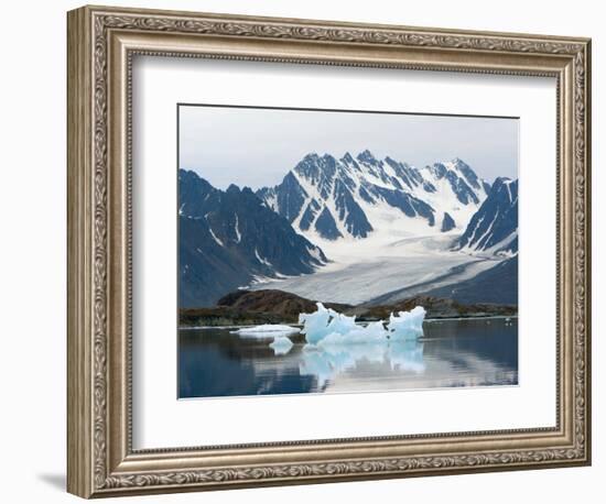 Receding Glacier, Liefderfjorden Fiord, Svalbard, Norway-Alice Garland-Framed Photographic Print