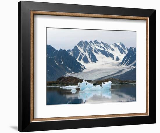 Receding Glacier, Liefderfjorden Fiord, Svalbard, Norway-Alice Garland-Framed Photographic Print