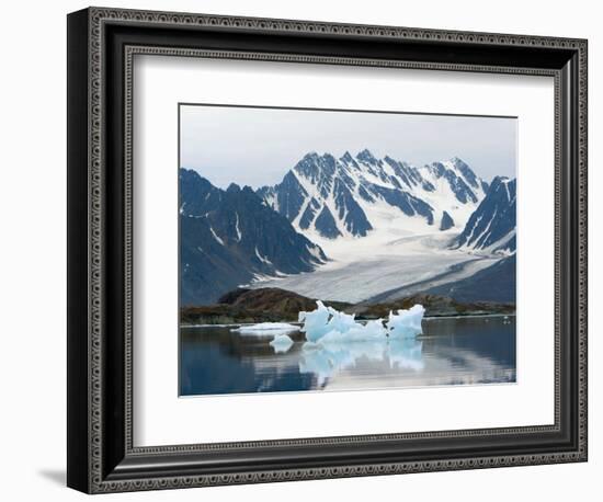 Receding Glacier, Liefderfjorden Fiord, Svalbard, Norway-Alice Garland-Framed Photographic Print