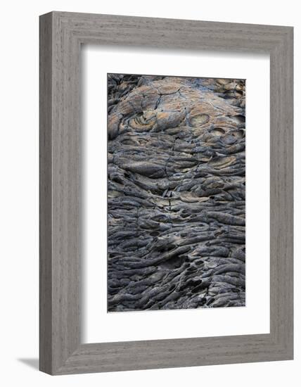 Recent Pahoehoe lava flow, Sullivan Bay, Santiago Island, Galapagos Islands, Ecuador.-Adam Jones-Framed Photographic Print