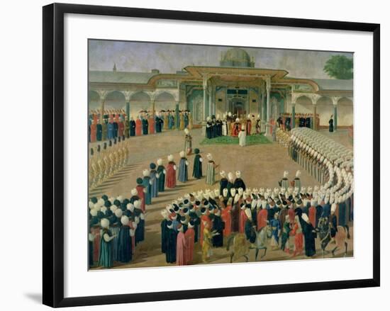 Reception at the Court of Sultan Selim III at the Topkapi Palace, Late 18th Century-null-Framed Giclee Print