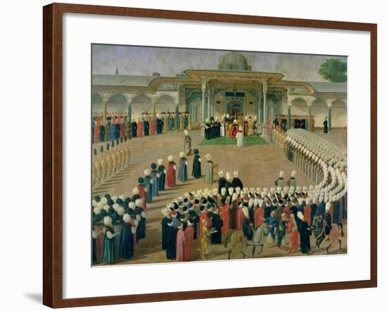 Reception at the Court of Sultan Selim III at the Topkapi Palace, Late 18th Century-null-Framed Giclee Print