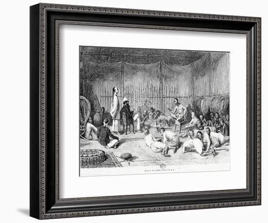 Reception by the Prince of Oubon, Laos, 1877-Louis Delaporte-Framed Giclee Print