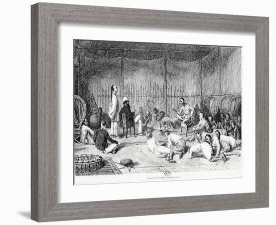 Reception by the Prince of Oubon, Laos, 1877-Louis Delaporte-Framed Giclee Print