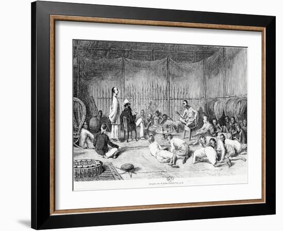 Reception by the Prince of Oubon, Laos, 1877-Louis Delaporte-Framed Giclee Print