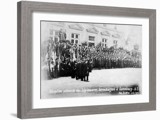 Reception for the Luxembourg Legionnaires, Luxembourg, 16 March 1919-T Wirol-Framed Giclee Print