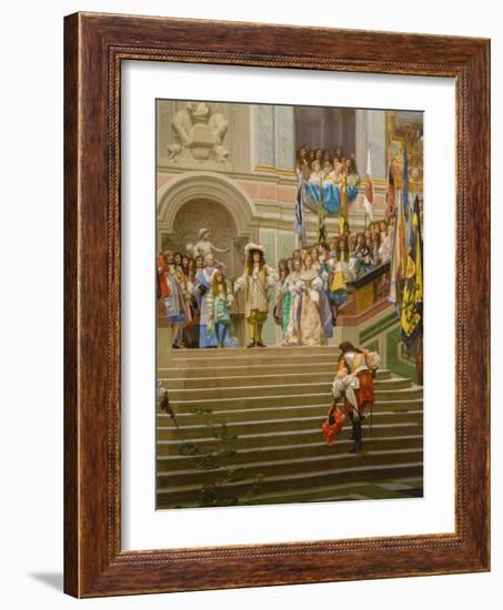 Reception of Louis 2 De Bourbon Conde Said the Grand Conde by King Louis 14 a Versailles in 1674 (O-Jean Leon Gerome-Framed Giclee Print