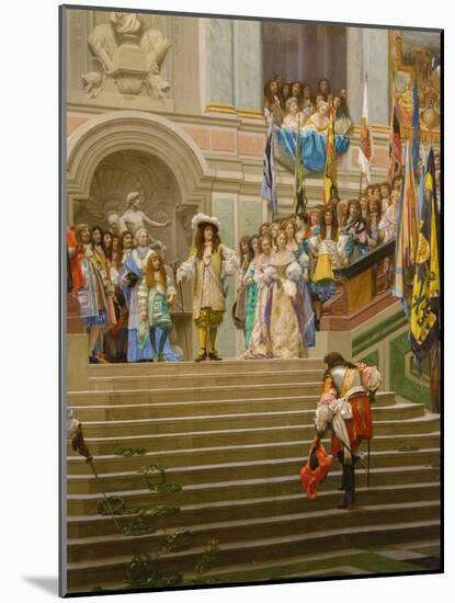 Reception of Louis 2 De Bourbon Conde Said the Grand Conde by King Louis 14 a Versailles in 1674 (O-Jean Leon Gerome-Mounted Giclee Print