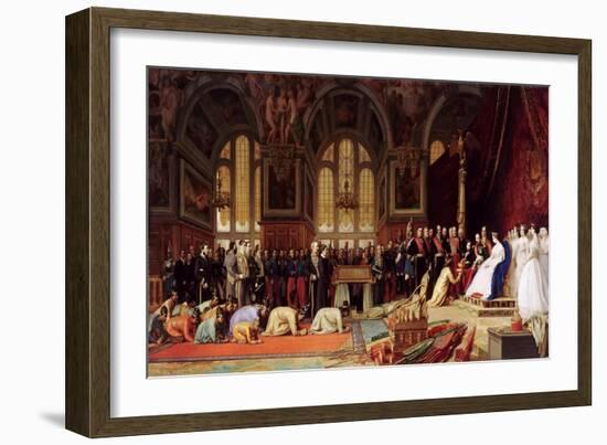 Reception of the Ambassadors of Siam by Napoleon III at the Palace of Fontainebleau, June 27, 1861-Jean-Léon Gerôme-Framed Giclee Print