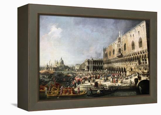 Reception of the French Ambassador in Venice, 1726-1727-Canaletto-Framed Premier Image Canvas