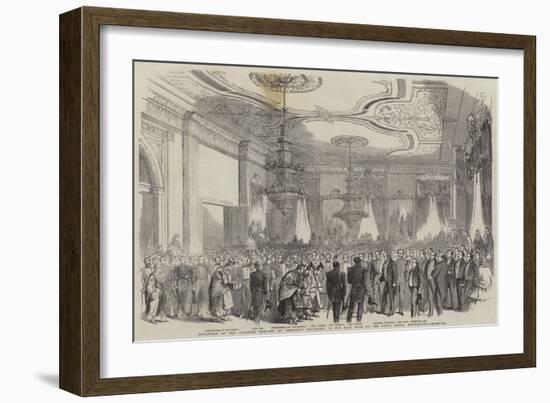 Reception of the Japanese Embassy by President Buchanan in the East Room of the White House-null-Framed Giclee Print