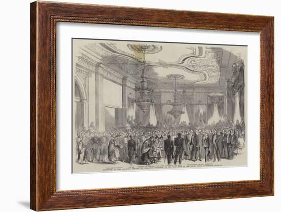 Reception of the Japanese Embassy by President Buchanan in the East Room of the White House-null-Framed Giclee Print