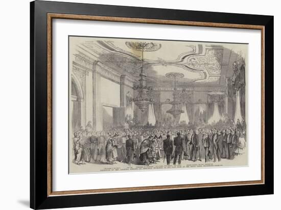 Reception of the Japanese Embassy by President Buchanan in the East Room of the White House-null-Framed Giclee Print