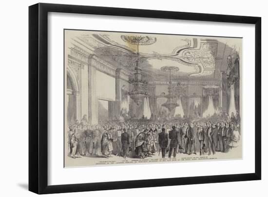 Reception of the Japanese Embassy by President Buchanan in the East Room of the White House-null-Framed Giclee Print