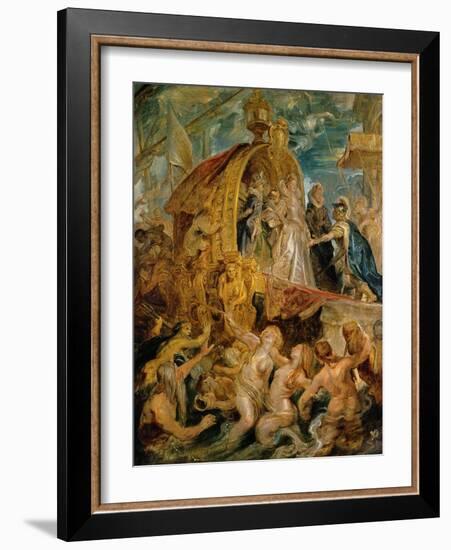 Reception of the Newly Married Mari De'Medici in the Harbour of Marseille-Peter Paul Rubens-Framed Giclee Print