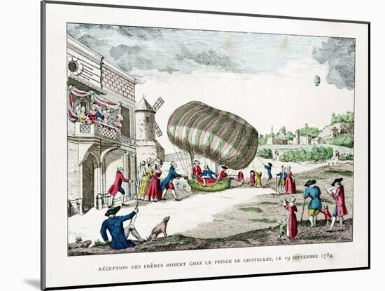 Reception of the Robert Brothers by the Prince of Ghistelles in 1784-Gaston Tissandier-Mounted Giclee Print