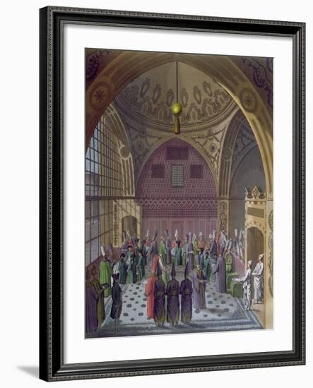 Reception of the Western Ambassadors by the Grand Vizier of the Sultan in Constantinople, c.1820-null-Framed Giclee Print