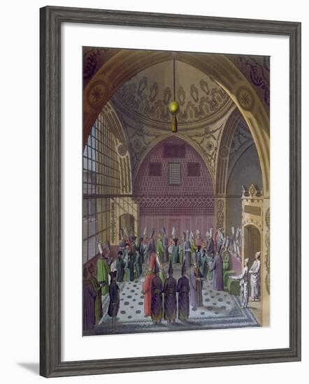 Reception of the Western Ambassadors by the Grand Vizier of the Sultan in Constantinople, c.1820-null-Framed Giclee Print