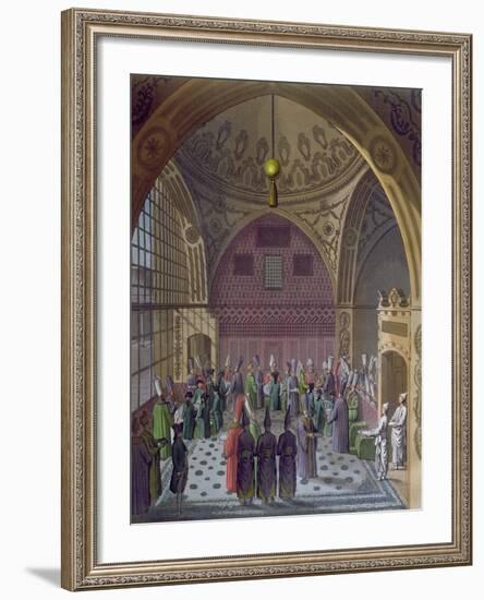 Reception of the Western Ambassadors by the Grand Vizier of the Sultan in Constantinople, c.1820-null-Framed Giclee Print