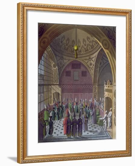 Reception of the Western Ambassadors by the Grand Vizier of the Sultan in Constantinople, c.1820-null-Framed Giclee Print