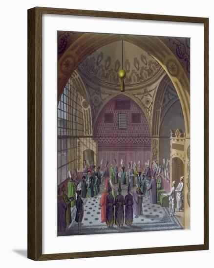 Reception of the Western Ambassadors by the Grand Vizier of the Sultan in Constantinople, c.1820-null-Framed Giclee Print