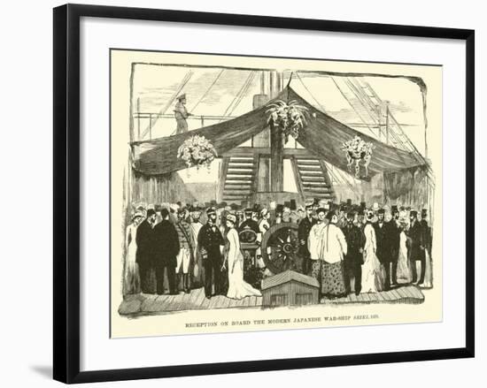 Reception on Board the Modern Japanese War-Ship Seiki, 1878-null-Framed Giclee Print