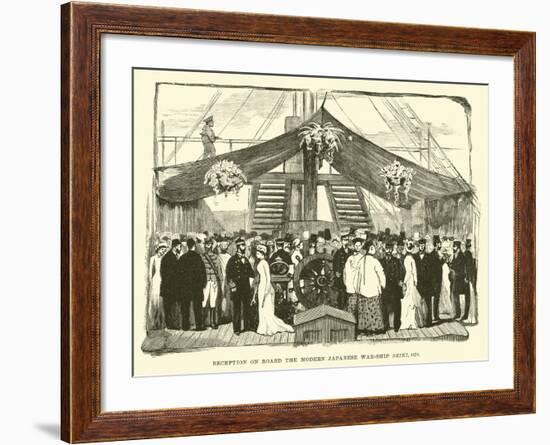 Reception on Board the Modern Japanese War-Ship Seiki, 1878-null-Framed Giclee Print