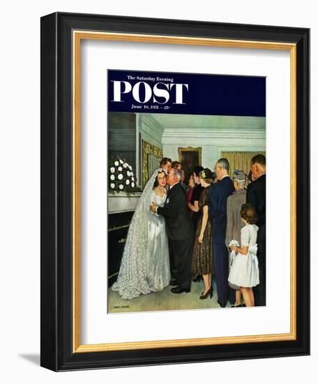 "Receptions Line" Saturday Evening Post Cover, June 16, 1951-John Falter-Framed Giclee Print