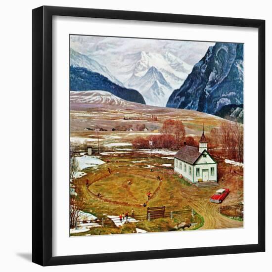 "Recess at Pine Creek," April 2, 1960-John Clymer-Framed Giclee Print