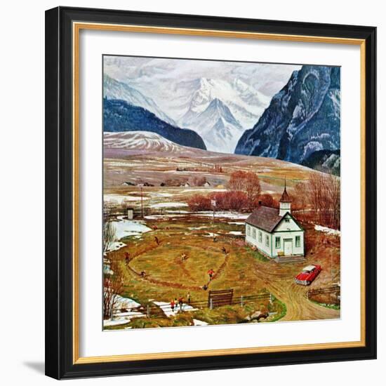 "Recess at Pine Creek," April 2, 1960-John Clymer-Framed Giclee Print