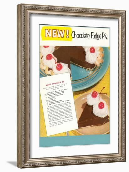 Recipe for Chocolate Fudge Pie-null-Framed Premium Giclee Print