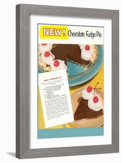 Recipe for Chocolate Fudge Pie-null-Framed Premium Giclee Print