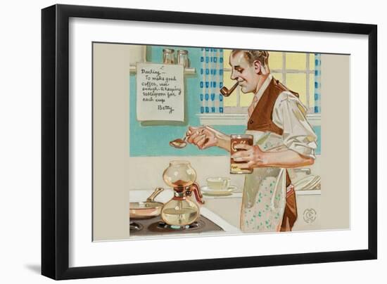 Recipe for Coffee-Joseph Christian Leyendecker-Framed Art Print