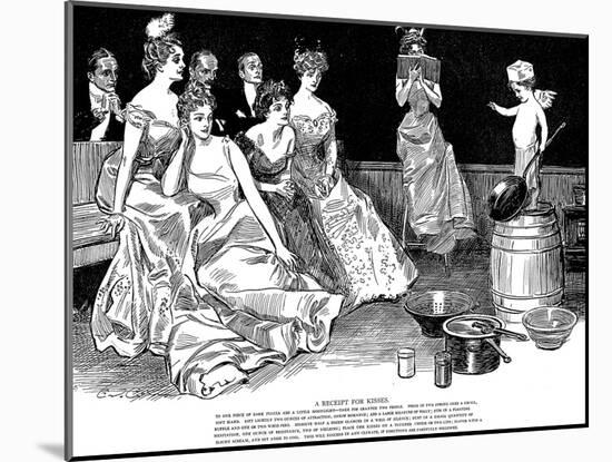 Recipe for Kisses-Charles Dana Gibson-Mounted Giclee Print