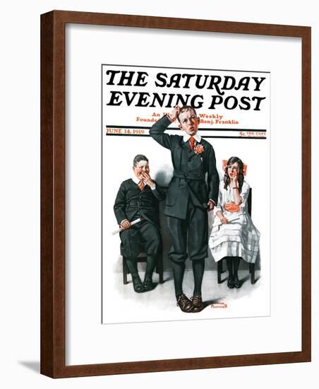 "Recitation" Saturday Evening Post Cover, June 14,1919-Norman Rockwell-Framed Giclee Print