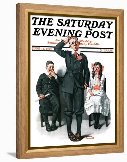 "Recitation" Saturday Evening Post Cover, June 14,1919-Norman Rockwell-Framed Premier Image Canvas