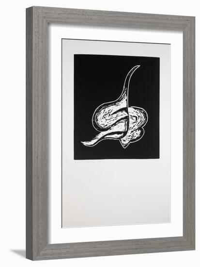 Reclining, 2019 (Linocut)-Guilherme Pontes-Framed Giclee Print