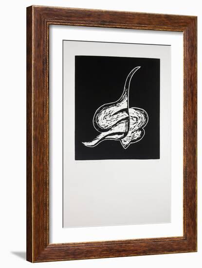 Reclining, 2019 (Linocut)-Guilherme Pontes-Framed Giclee Print