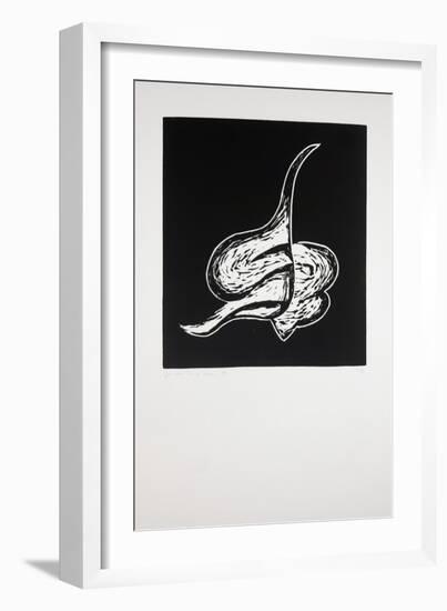 Reclining, 2019 (Linocut)-Guilherme Pontes-Framed Giclee Print